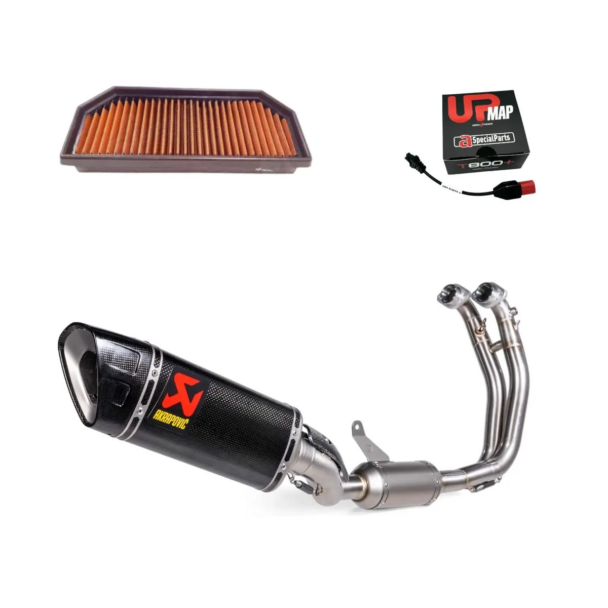 Bundle RS 660 E5+ 2025 (USA 2026): Sprint Filter PM176S + Akrapovic S-A6R5-APLC (ex S-A6R3-APLC) + UpMap