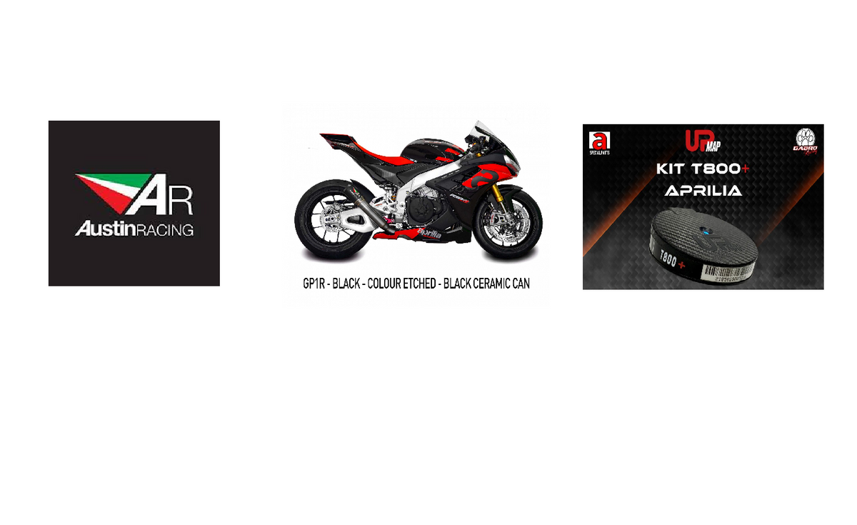 Bundle Aprilia RS V4 2017-2018: Austin Racing GP1R De-Cat RACE BLACK + UpMap