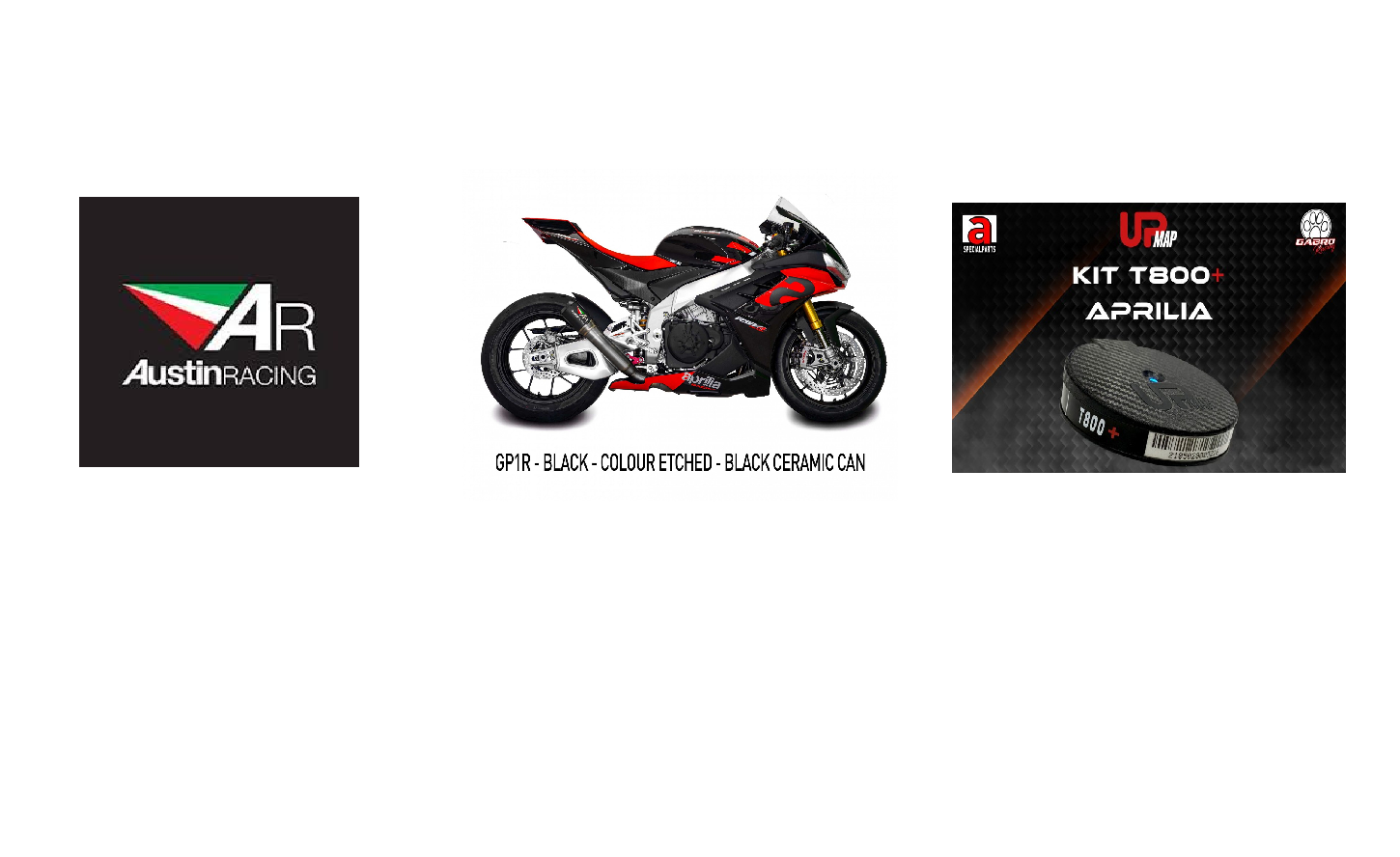 Bundle Aprilia RS V4 2017-2018: Austin Racing GP1R De-Cat RACE BLACK + UpMap