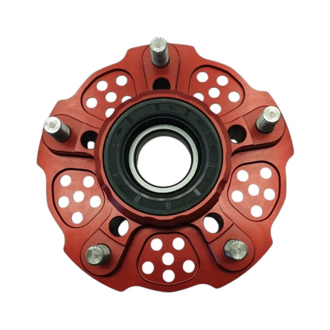 Sprocket carrier by Dilone (new version, lighter) for Aprilia RS 660 Tuono 660 Tuareg 660 in ergal aluminium billet red