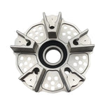Sprocket carrier by Dilone (new version, lighter) for Aprilia RS 660 Tuono 660 Tuareg 660 in ergal aluminium billet silver