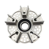 Sprocket carrier by Dilone (new version, lighter) for Aprilia RS 660 Tuono 660 Tuareg 660 in ergal aluminium billet silver