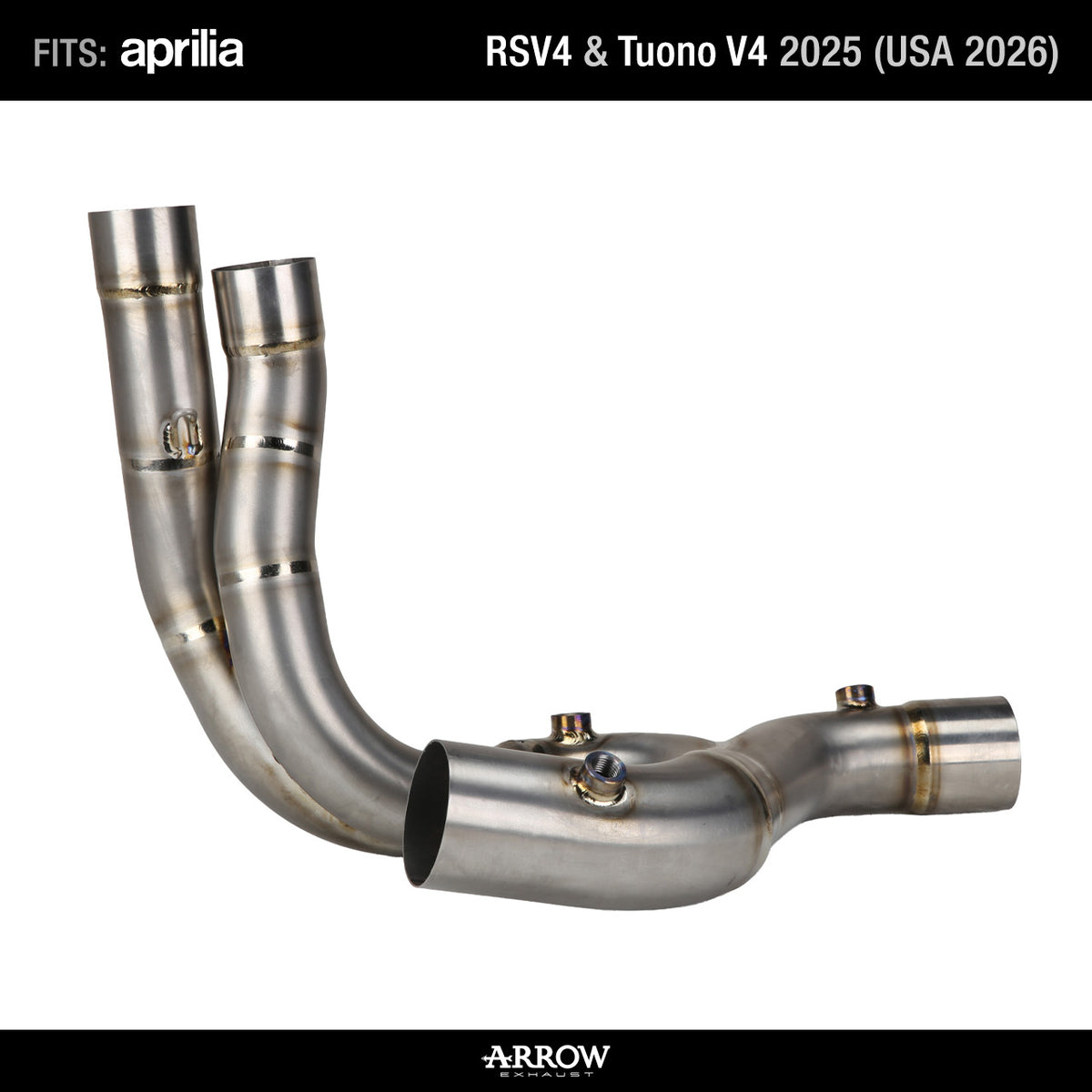 Arrow Racing De-kat Midpipes Titanium Steel for Aprilia RS V4 Tuono V4 EU 2025 (USA 2026)