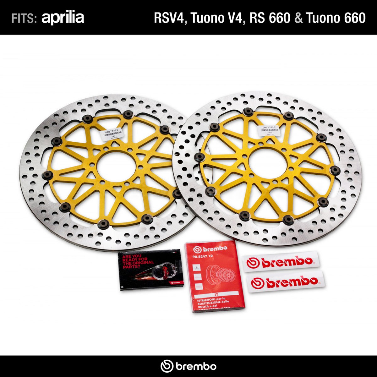 Brembo Supersport Front Brake Discs 320mm for Aprilia RS V4, Tuono V4, RS 660, Tuono 660