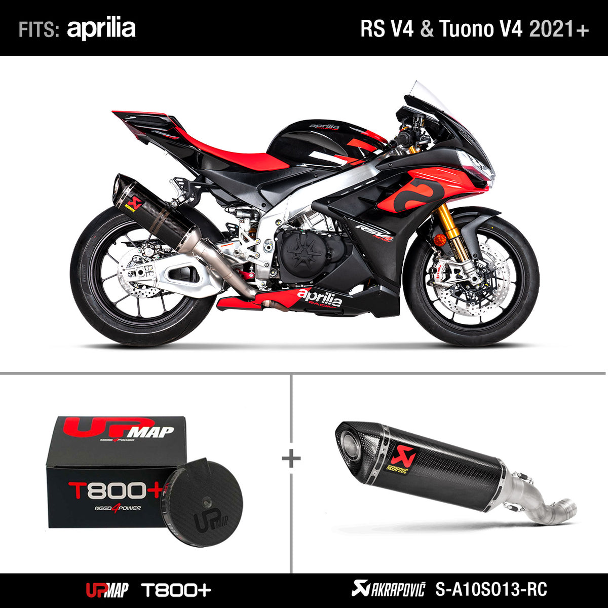 Bundle: Akrapovic Slip-On for Aprilia RS V4 Tuono V4 + UpMap RS V4 Tuono V4 2021 onwards