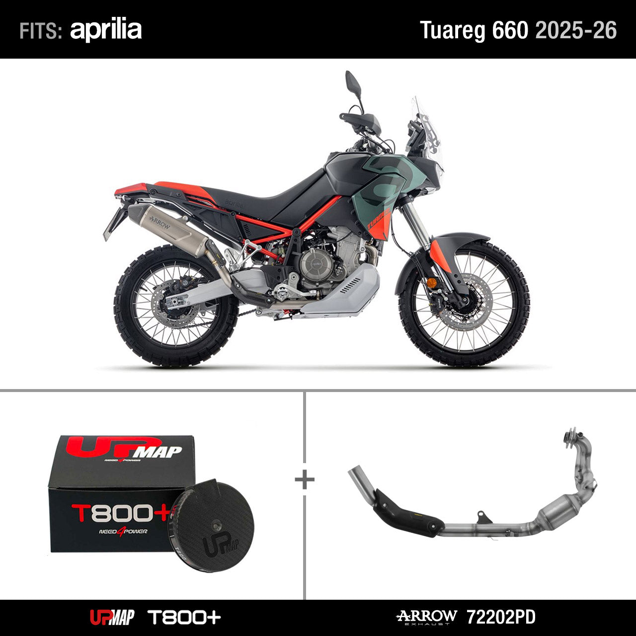Bundle Tuareg 660: UpMap (OBD cable included) + Arrow Headers De-Kat 72202PD