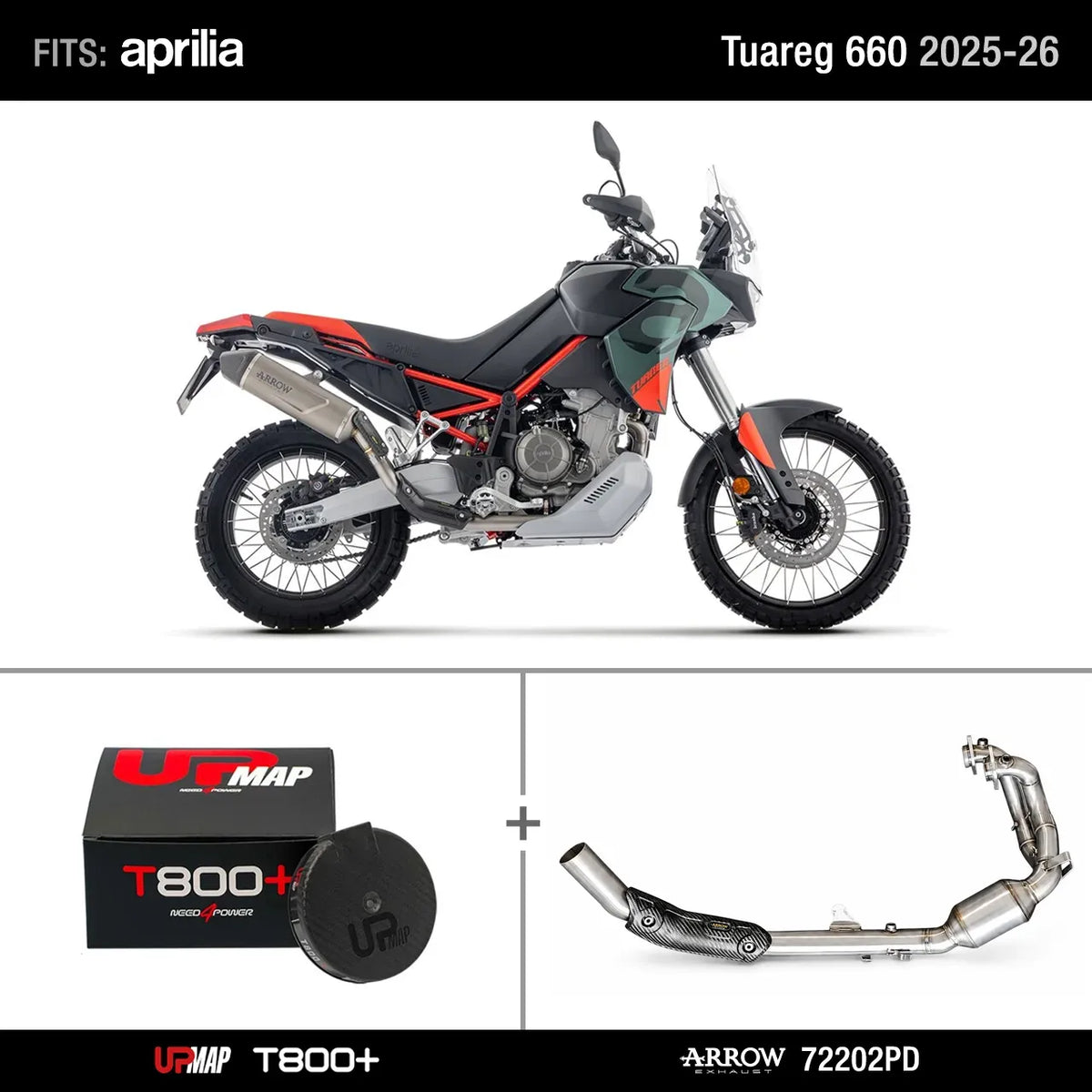 Bundle Tuareg 660: UpMap (OBD cable included) + Arrow Headers De-Kat 72202PD