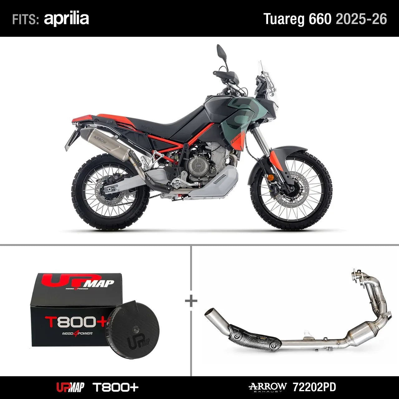 Bundle Tuareg 660: UpMap (OBD cable included) + Arrow Headers De-Kat 72202PD