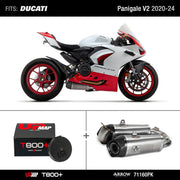 Bundle: Arrow Titanium Works silencer 71160PK for Ducati Panigale V2 2020-2024 + UpMap
