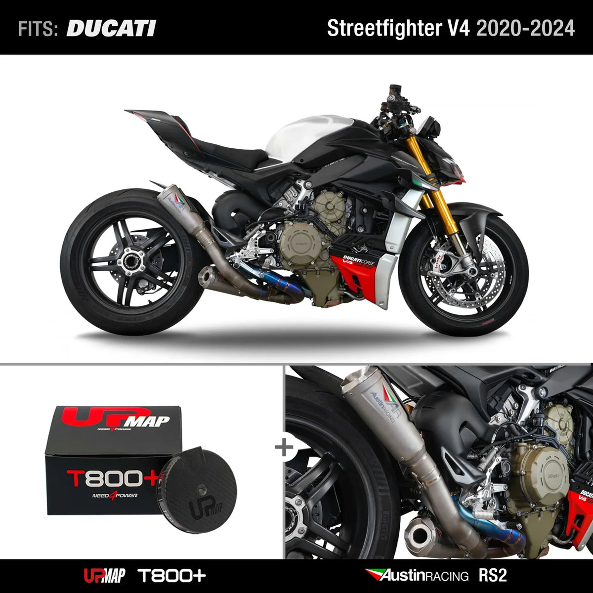 Bundle Austin Racing Ducati V4 Streetfighter 2020-2024 RS2 (Titanium Finish) + UpMap