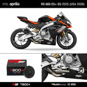 Bundle Aprilia RS 660 E5+ EU 2025 (USA 2026): Austin Racing V3 Mini NO HEADERS, Black tip  + UpMap