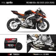 Bundle Aprilia RS 660 E5+ EU 2025 (USA 2026): Austin Racing V3 Mini NO HEADERS, Black tip  + UpMap
