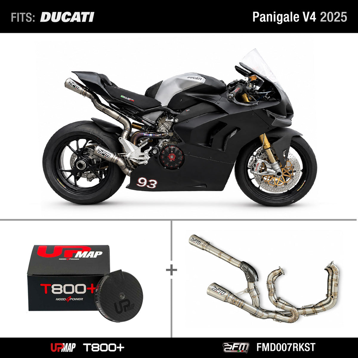 Bundle Ducati Panigale V4 2025: FM-PROJECTS Full Exhaust FMD007RKST + UpMap
