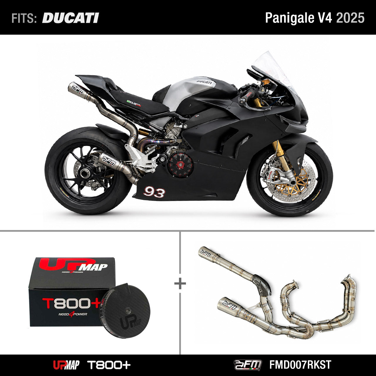 Bundle Ducati Panigale V4 2025: FM-PROJECTS Full Exhaust FMD007RKST + UpMap