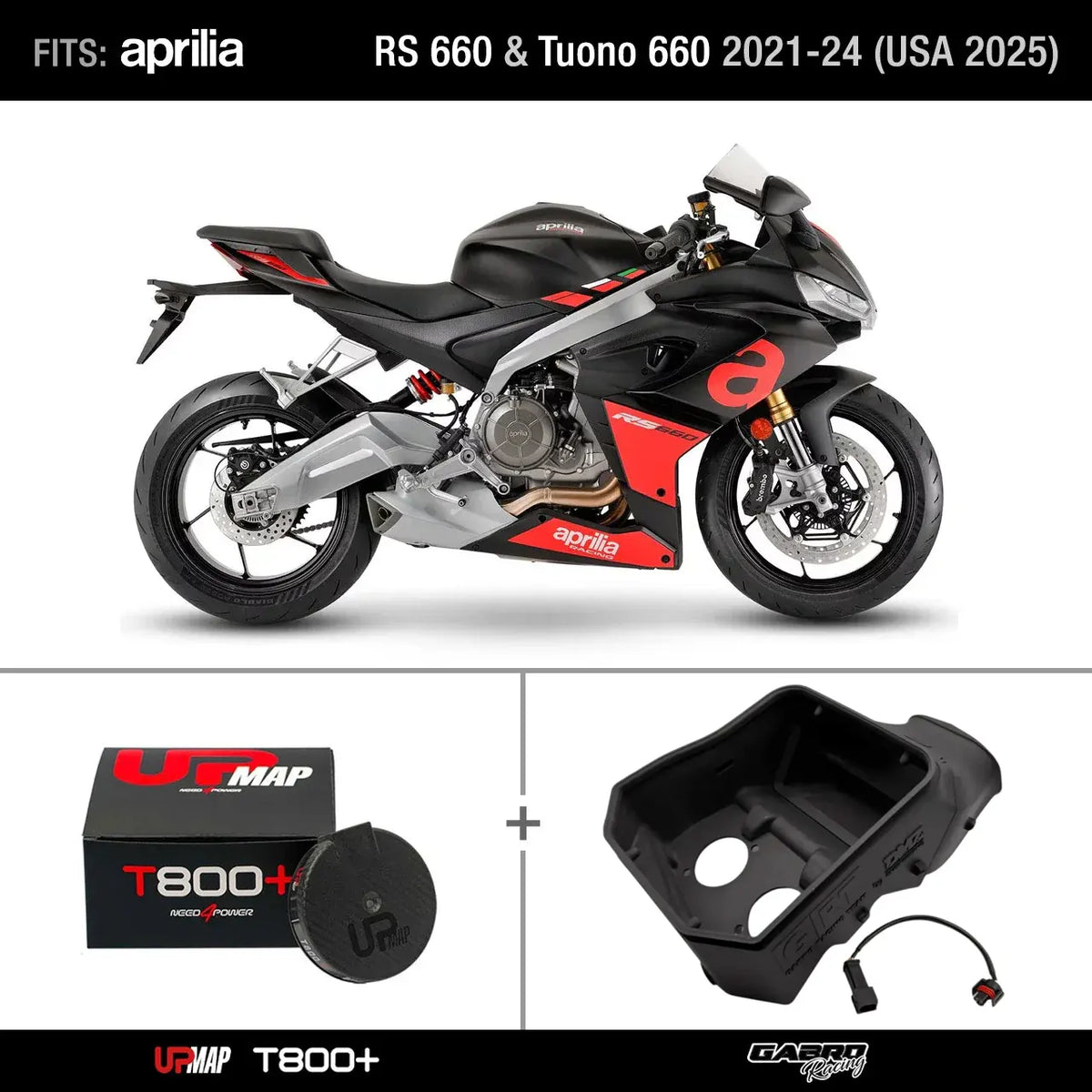 Bundle: Evo Race Airbox Kit for Aprilia RS 660 and Tuono 660 2021-2024 (USA 2025)by GRT + UpMap (with one map)