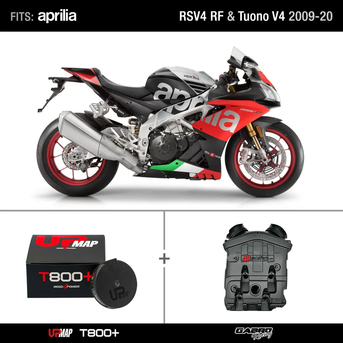 Bundle: UpMap RS V4 Tuono V4 2009-2020 + Kit Airbox RS V4 RF with map