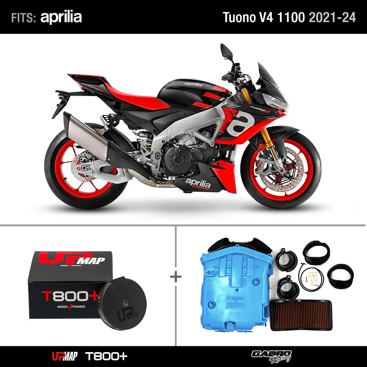 Bundle: Airbox Stage 3 Kit for Aprilia Tuono V4 1100 2021-2024 + UpMap