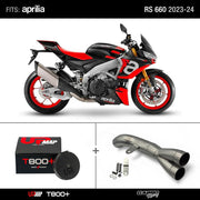 Bundle Aprilia Extrema RS660 2023-2024 De-Kat Mid-Pipe + UpMap T800+