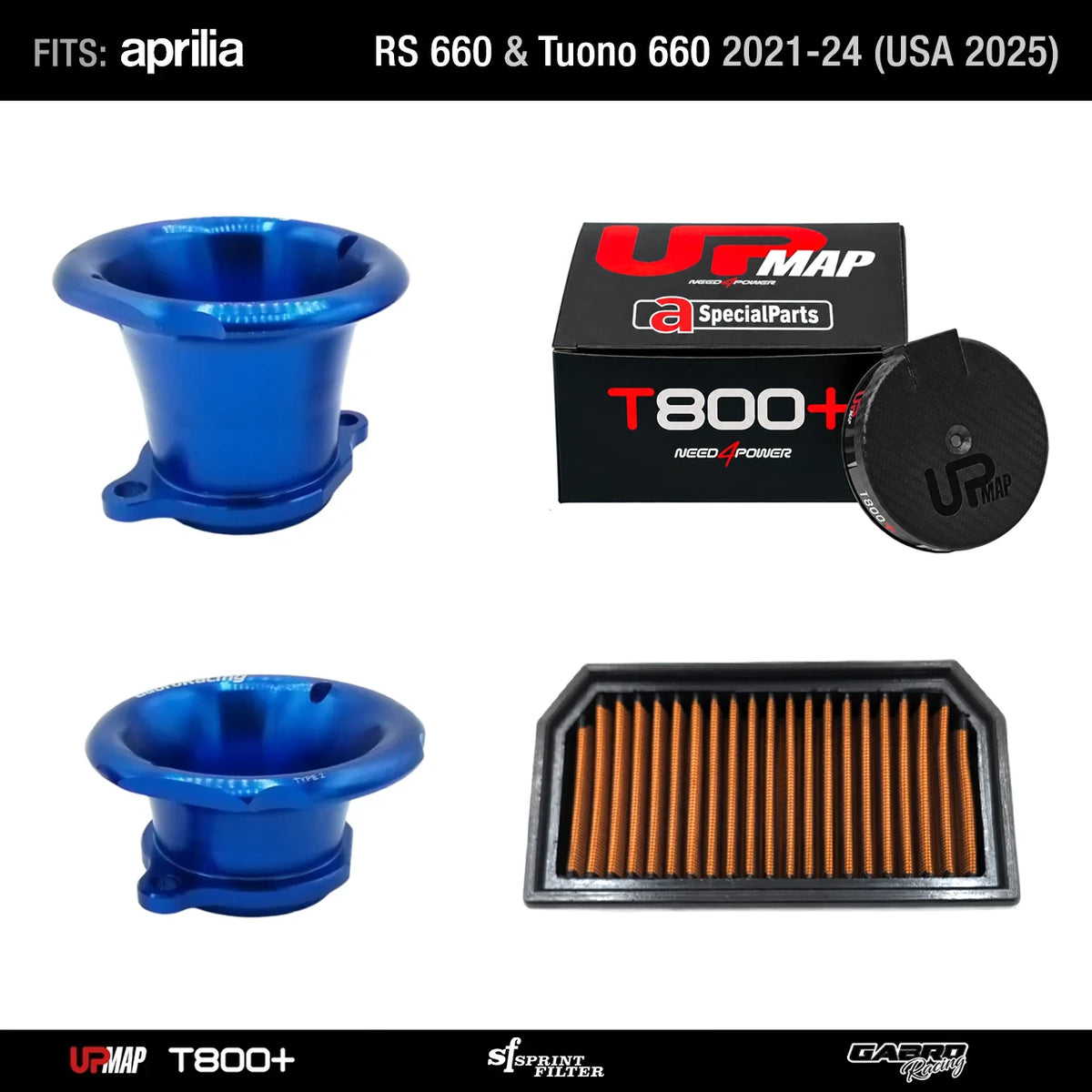 Tuono 660 Bundle: UpMap T800+, Sprint Filter and Gabro Racing velocity stacks