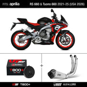 Bundle: Full Exhaust Mivv Delta Race Inox Aprilia RS 660 Tuono 660 + UpMap
