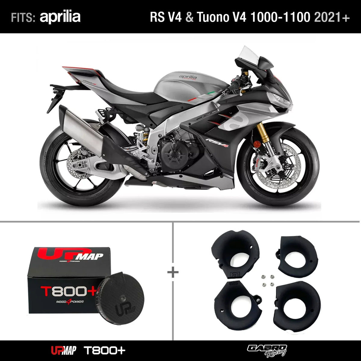 Bundle: UpMap RS V4 Tuono V4 2021 onwards + Velocity Stacks RS V4 1000-1100