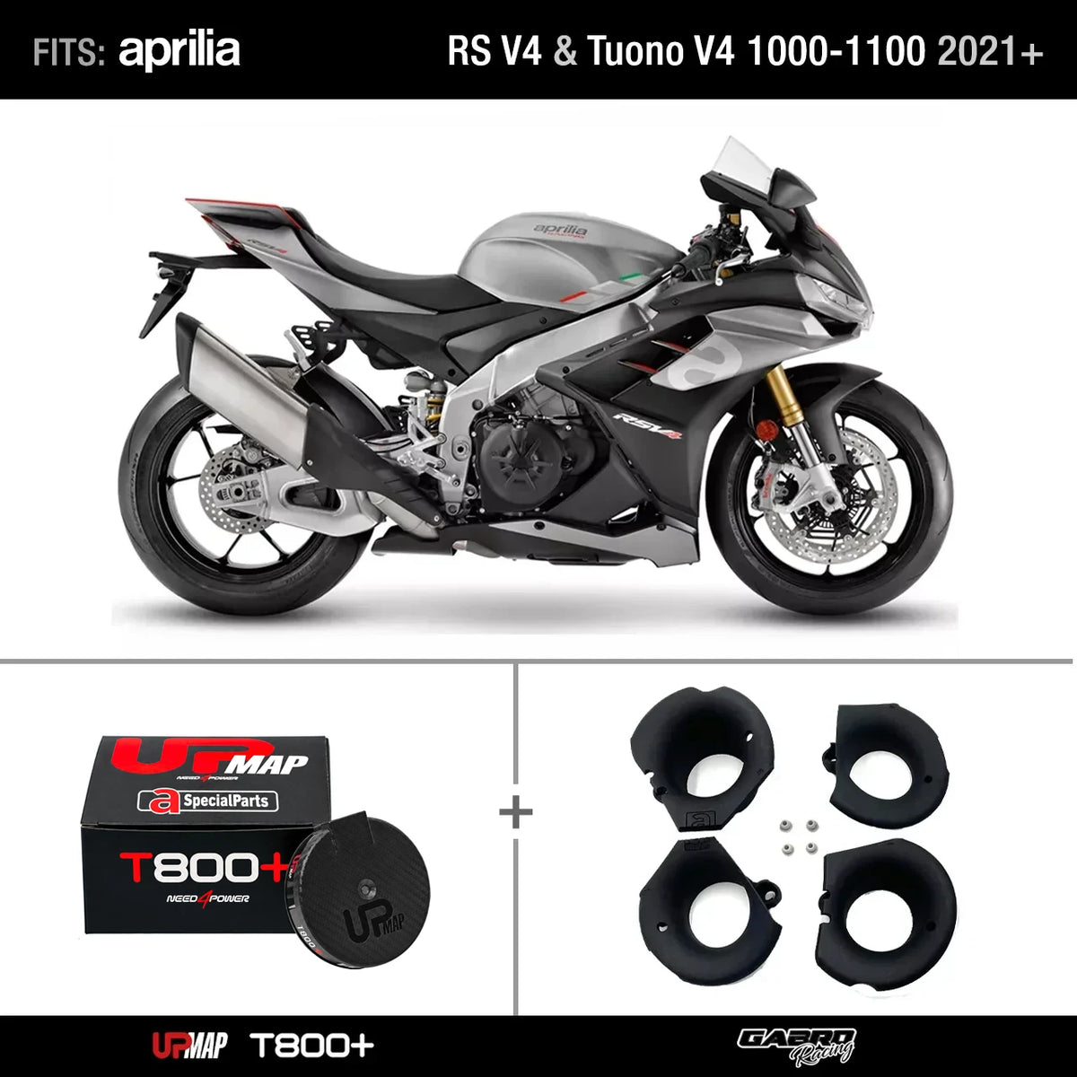 Bundle: UpMap RS V4 Tuono V4 2021 onwards + Velocity Stacks RS V4 1000-1100