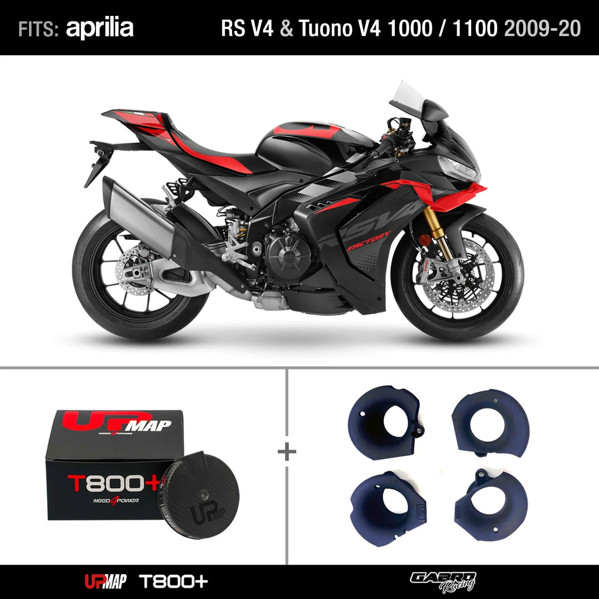 Bundle: UpMap RS V4 Tuono V4 2009-2020 + Velocity Stacks RS V4 1000-1100