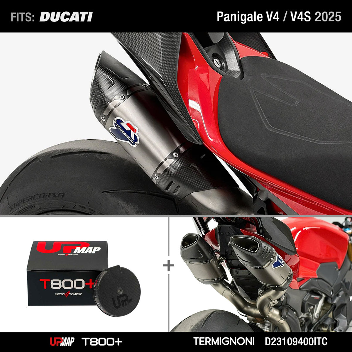 Termignoni Exhaust "Underseat" for Ducati Panigale V4 MY 2025 + UpMap T800+