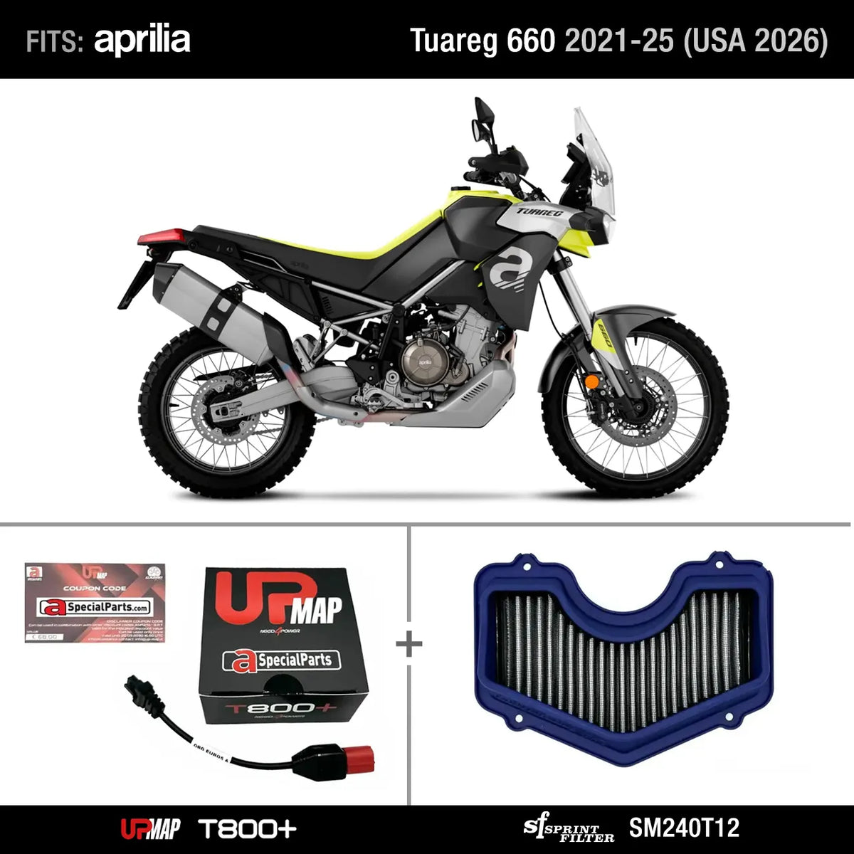 Bundle Tuareg 660: Stage 2 GRT Airbox kit (Sprint Filter SM240T12) + UpMap