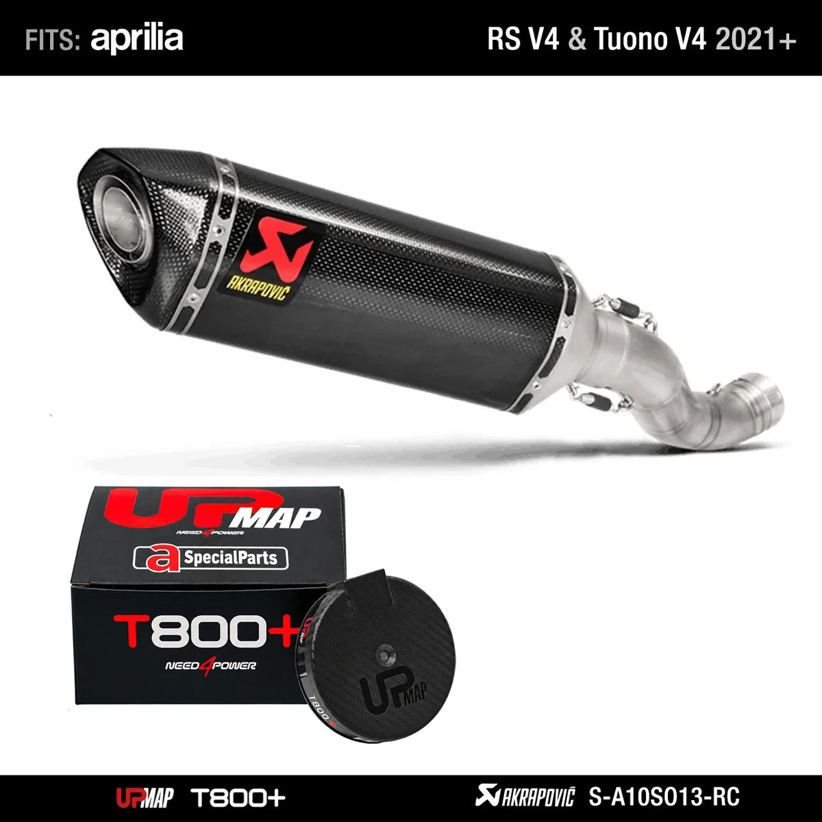 Bundle: Akrapovic Slip-On for Aprilia RS V4 Tuono V4 + UpMap RS V4 Tuono V4 2021 Onwards