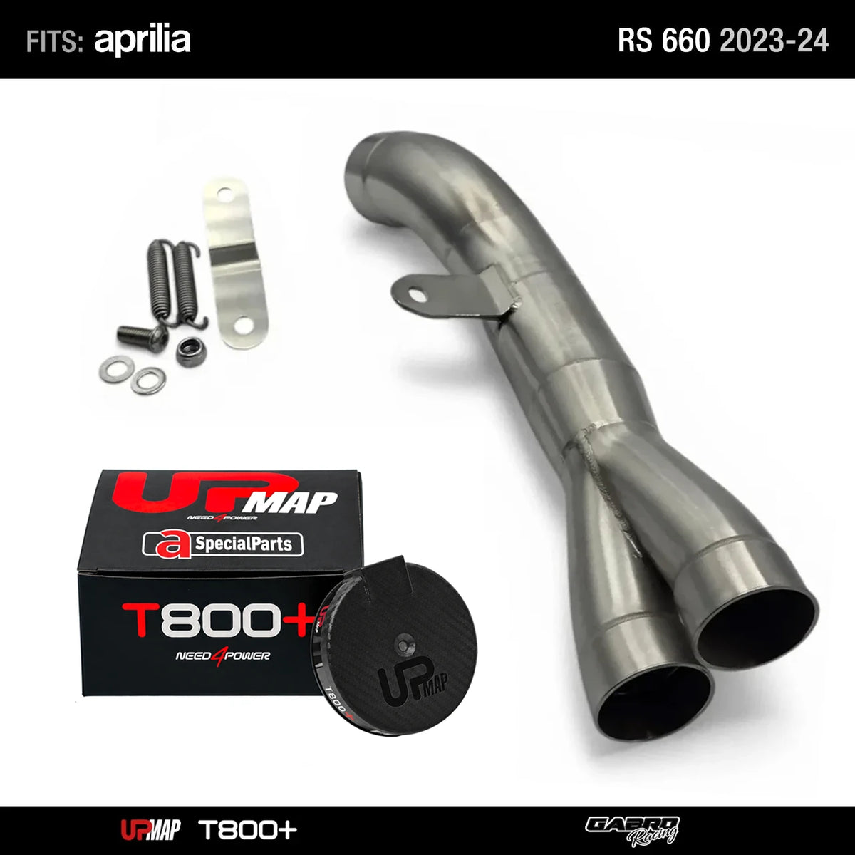 Bundle Aprilia Extrema RS660 2023-2024 De-Kat Mid-Pipe + UpMap T800+