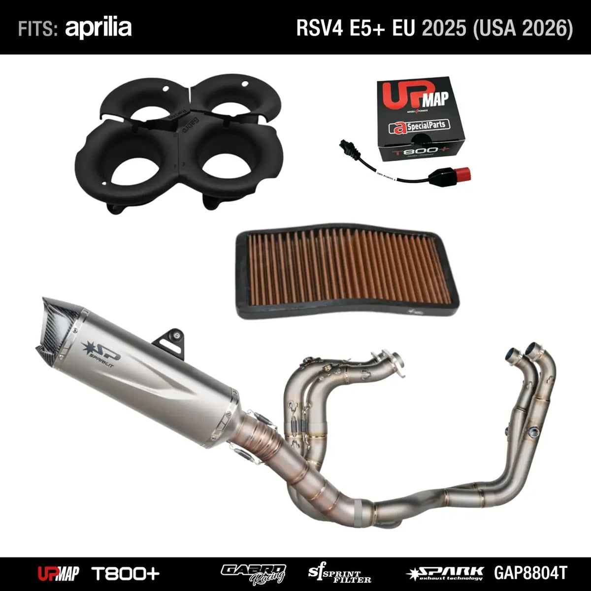 Bundle Aprilia RS V4 E5+ EU 2025 (USA 2026): Spark Force Full GAP8805T + UpMap + Sprint Filter + Velocity Stacks