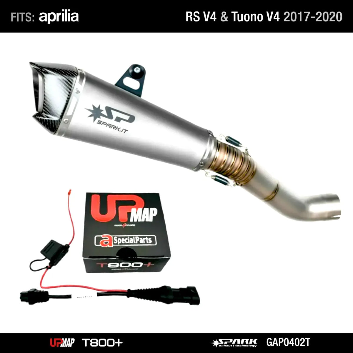 Bundle: Spark Slip-On GAP0402T for Aprilia RS Tuono V4 + UpMap 2017-2020