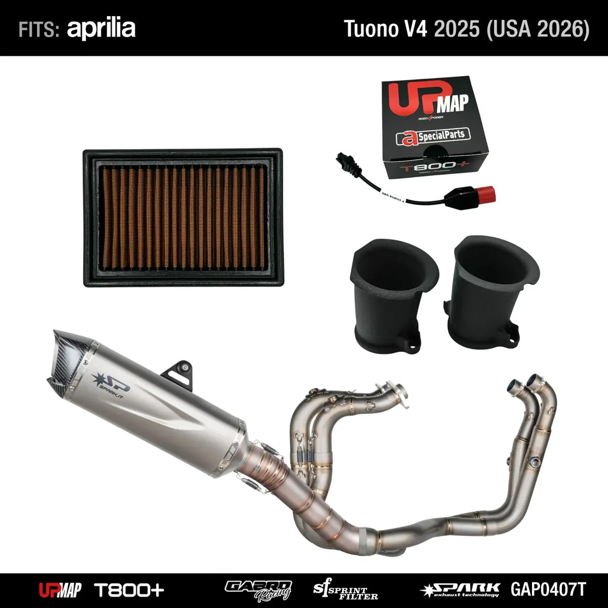 Bundle Tuono V4 2025 (USA 2026) Stage 3 Kit: Spark Full System (Force Evo) + UpMap + GRT Stacks + Sprint Filter PM01S