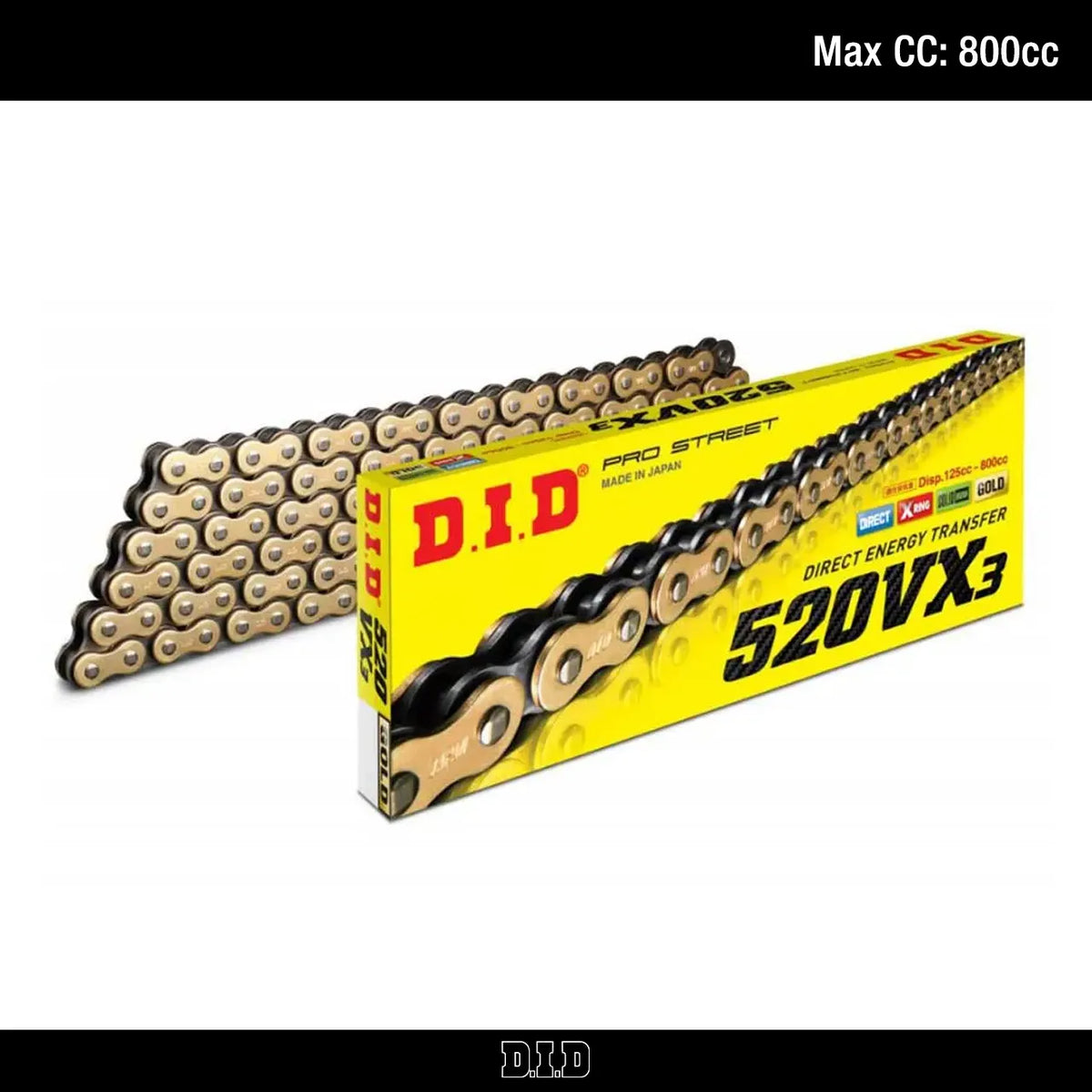Chain DID Gold Vx3 Pitch 520 110 Links