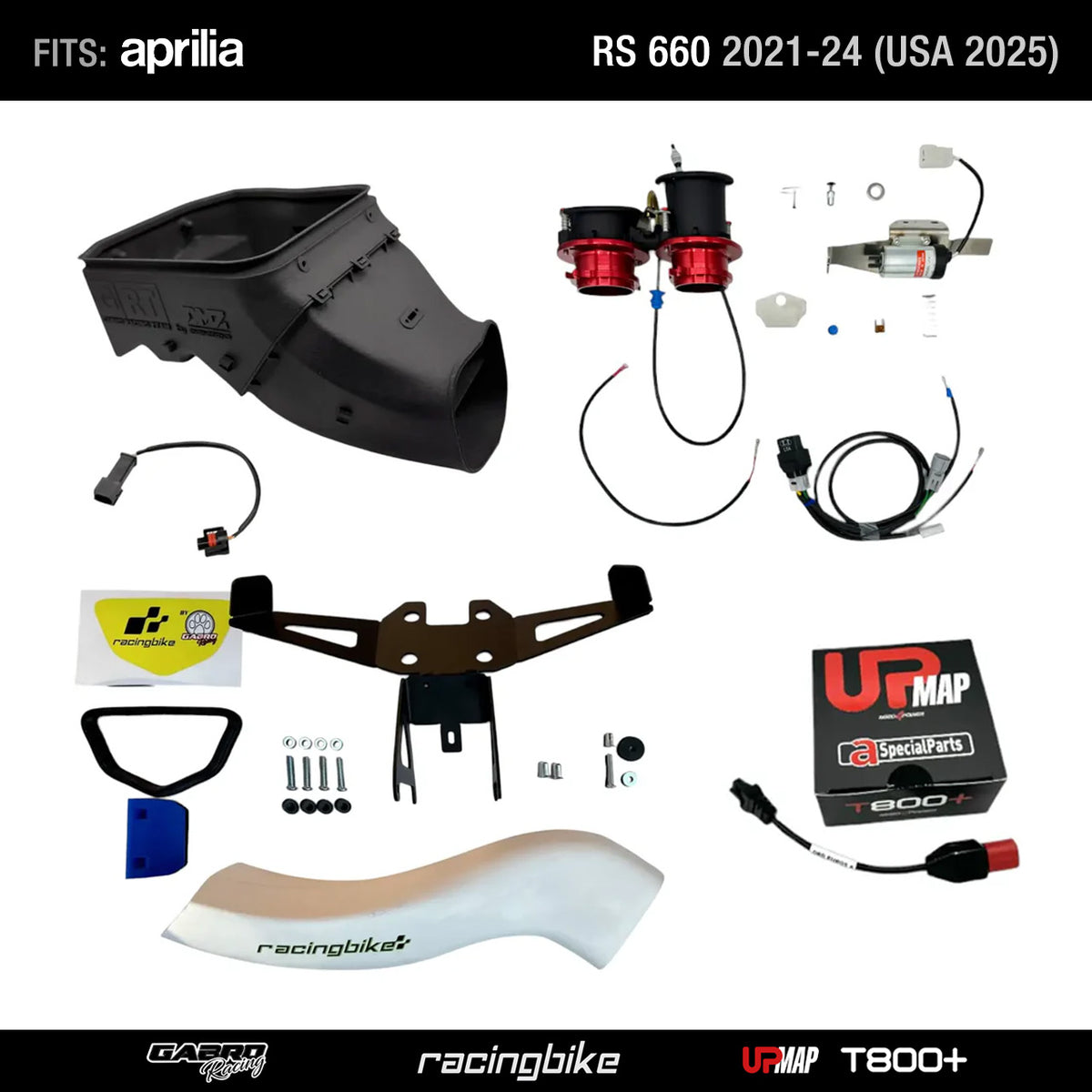 Complete Kit Racing Kit for Aprilia RS 660 2021-2024 (USA 2025): Variable Stacks + Evo Race Airbox + Ram Air Scoop + UpMap