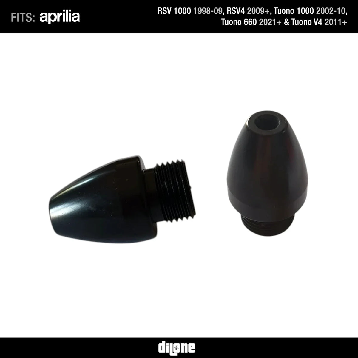 Bar Ends In (Black) Anodized Ergal For Aprilia RSV4, RSV & Tuono By Dilone