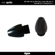 Bar Ends In (Black) Anodized Ergal For Aprilia RSV4, RSV & Tuono By Dilone
