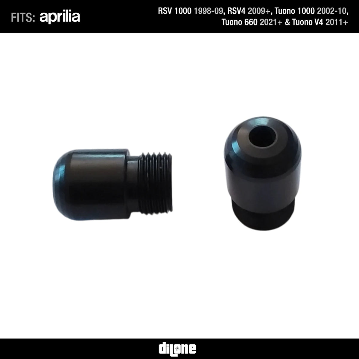 Bar Ends (Black) Anodized Ergal For Aprilia RSV4, RSV & Tuono By Dilone