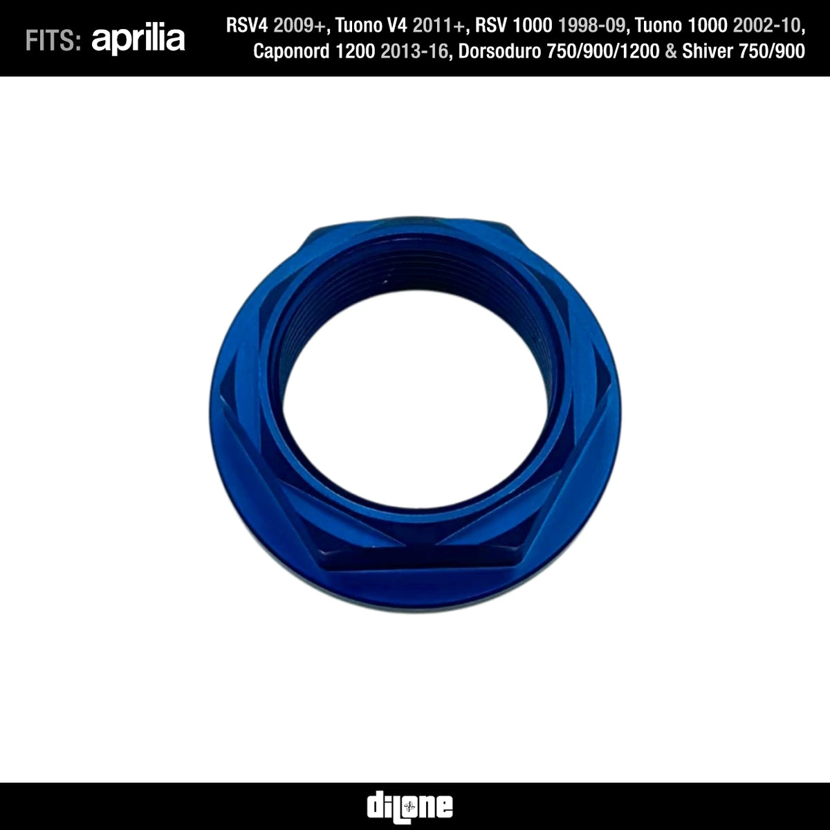 Front Wheel Nut (Blue) Anodized Ergal 7075 For V4 V2 By Dilone