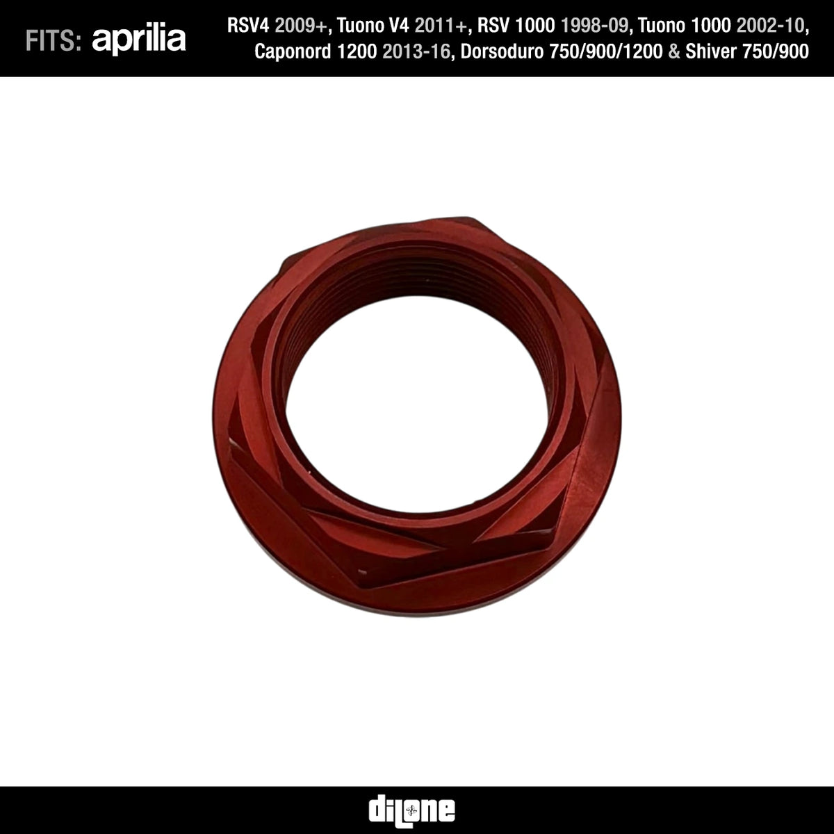 Front Wheel Nut (Red) Anodized Ergal 7075 For RSV2/V4, Tuono V2/V4, Dorsoduro & Caponord