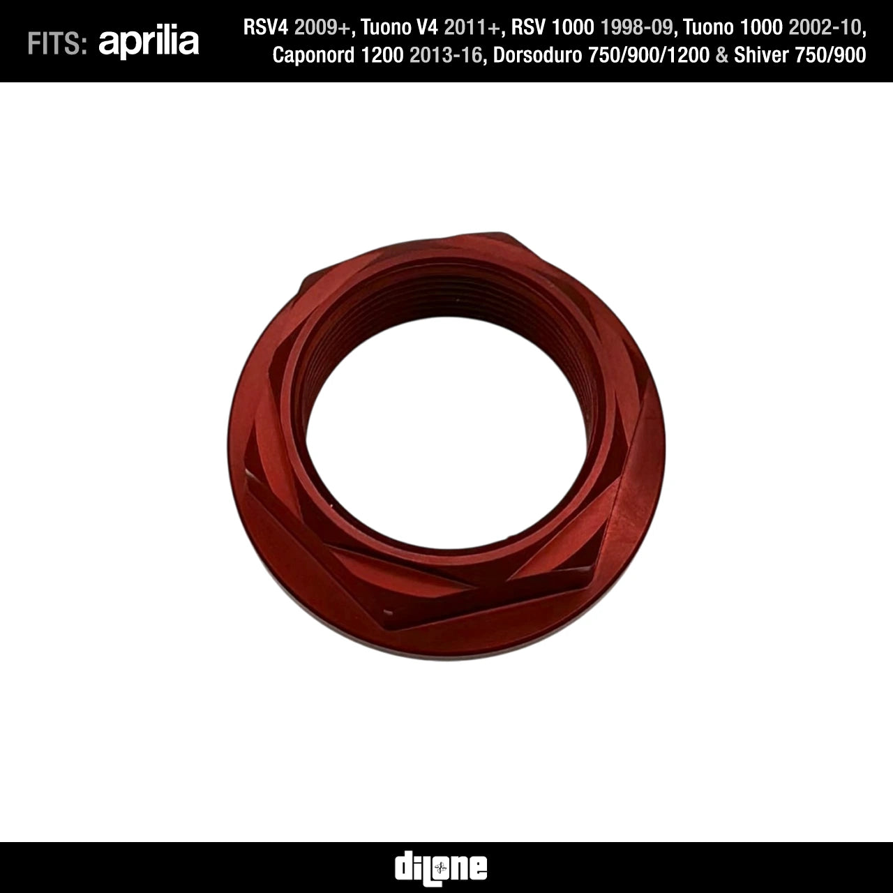 Front Wheel Nut (Red) Anodized Ergal 7075 For RSV2/V4, Tuono V2/V4, Dorsoduro & Caponord