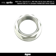 Front Wheel Nut (Silver) Anodized Ergal 7075 For RSV2/V4, Tuono V2/V4, Dorsoduro & Caponord By Dilone