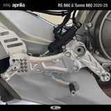 FlyHammer Rearset for Aprilia RS 660 Tuono 660 Silver