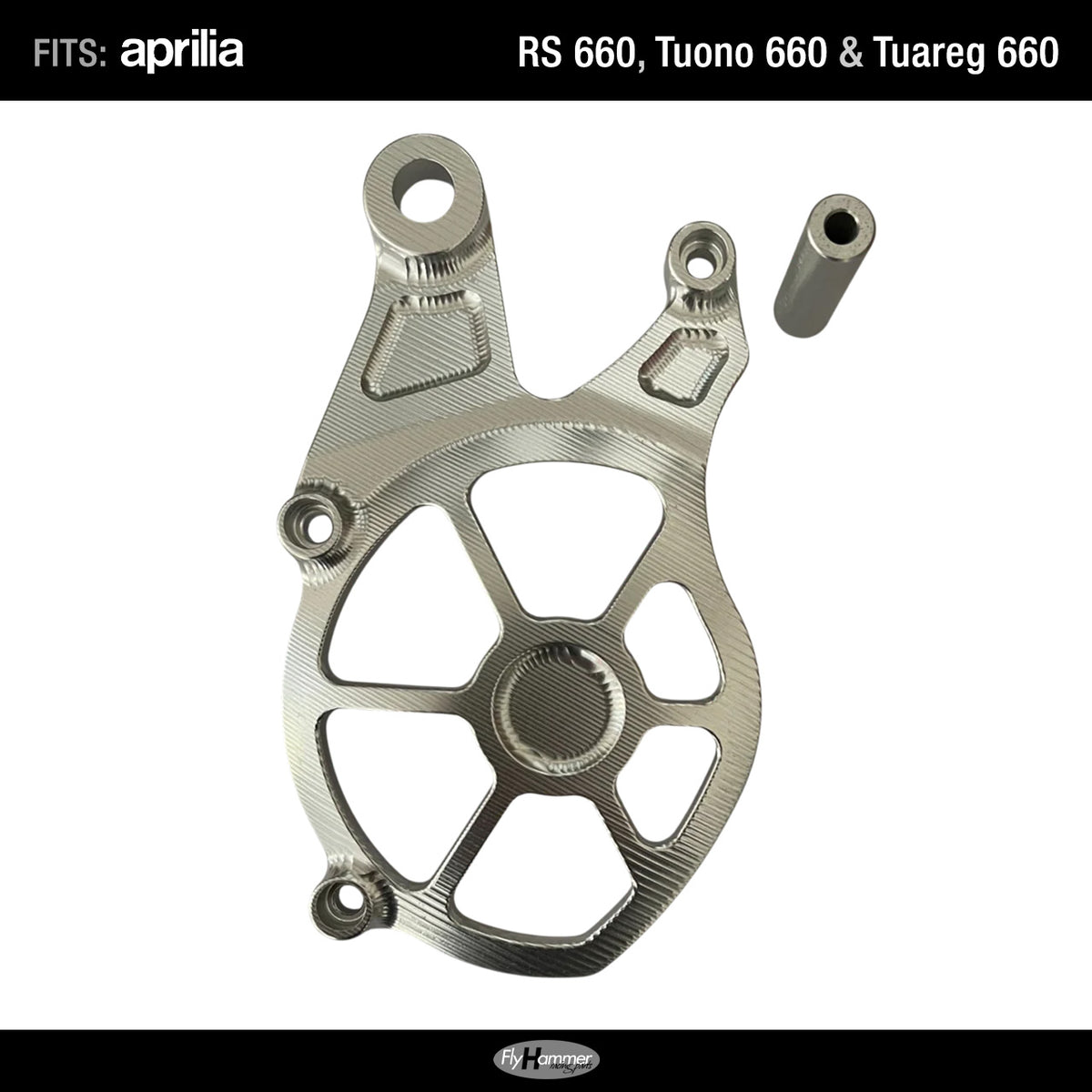 FlyHammer Sprocket Cover for Aprilia RS 660 Tuono 660 Tuareg 660 Silver