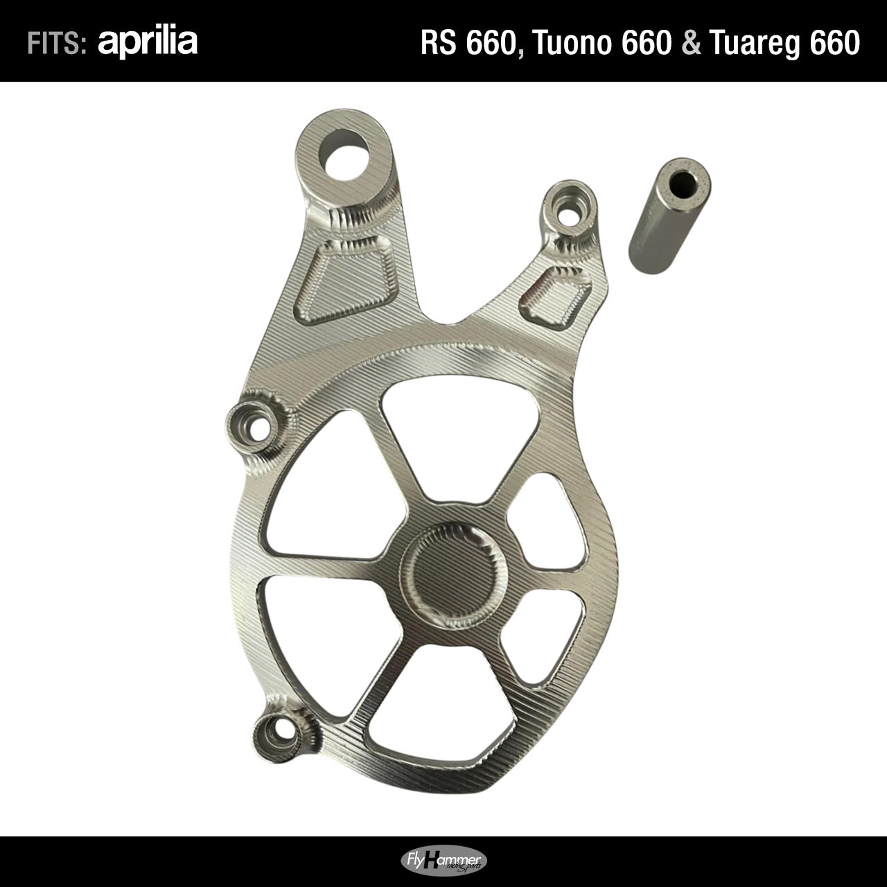 FlyHammer Sprocket Cover for Aprilia RS 660 Tuono 660 Tuareg 660 Silver