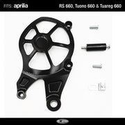 FlyHammer Sprocket Cover for Aprilia RS 660 Tuono 660 Tuareg 660 Black