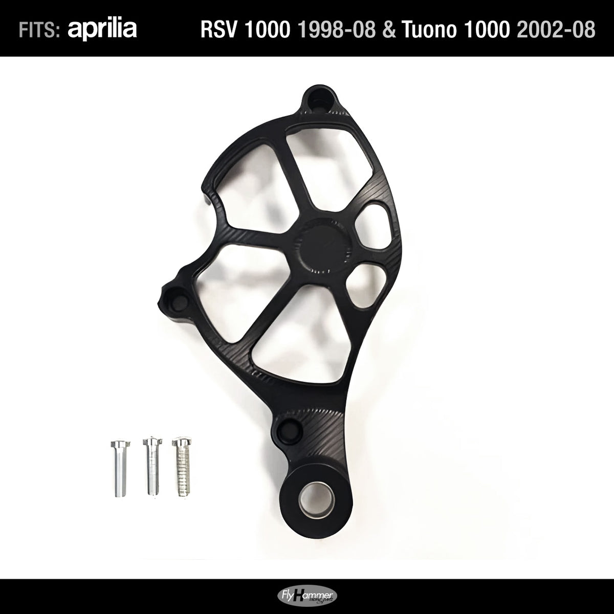 FlyHammer Sprocket Cover for Aprilia RS V Tuono V2 Black