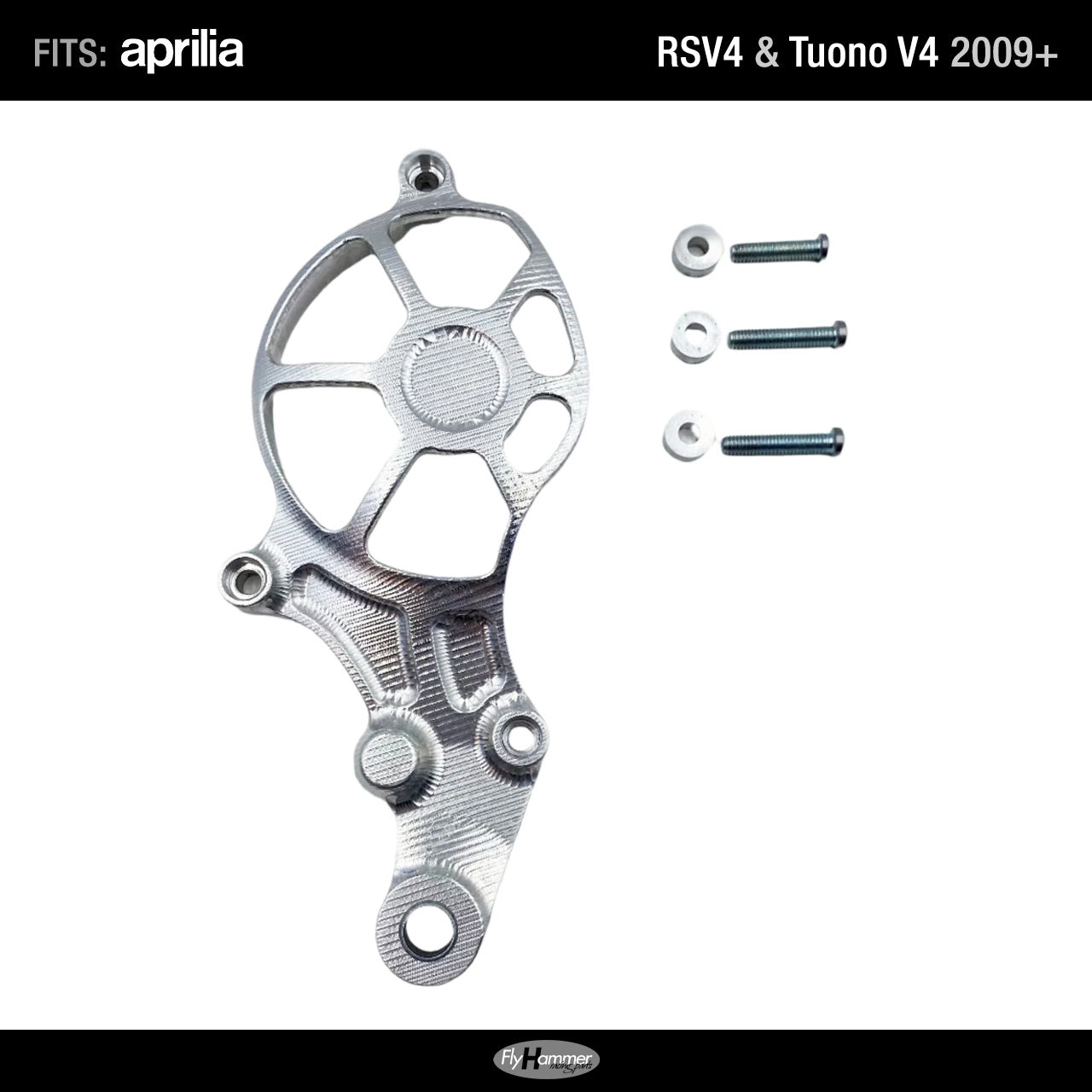 FlyHammer Sprocket Cover for Aprilia RS V4 Tuono V4 2009 onwards Silver
