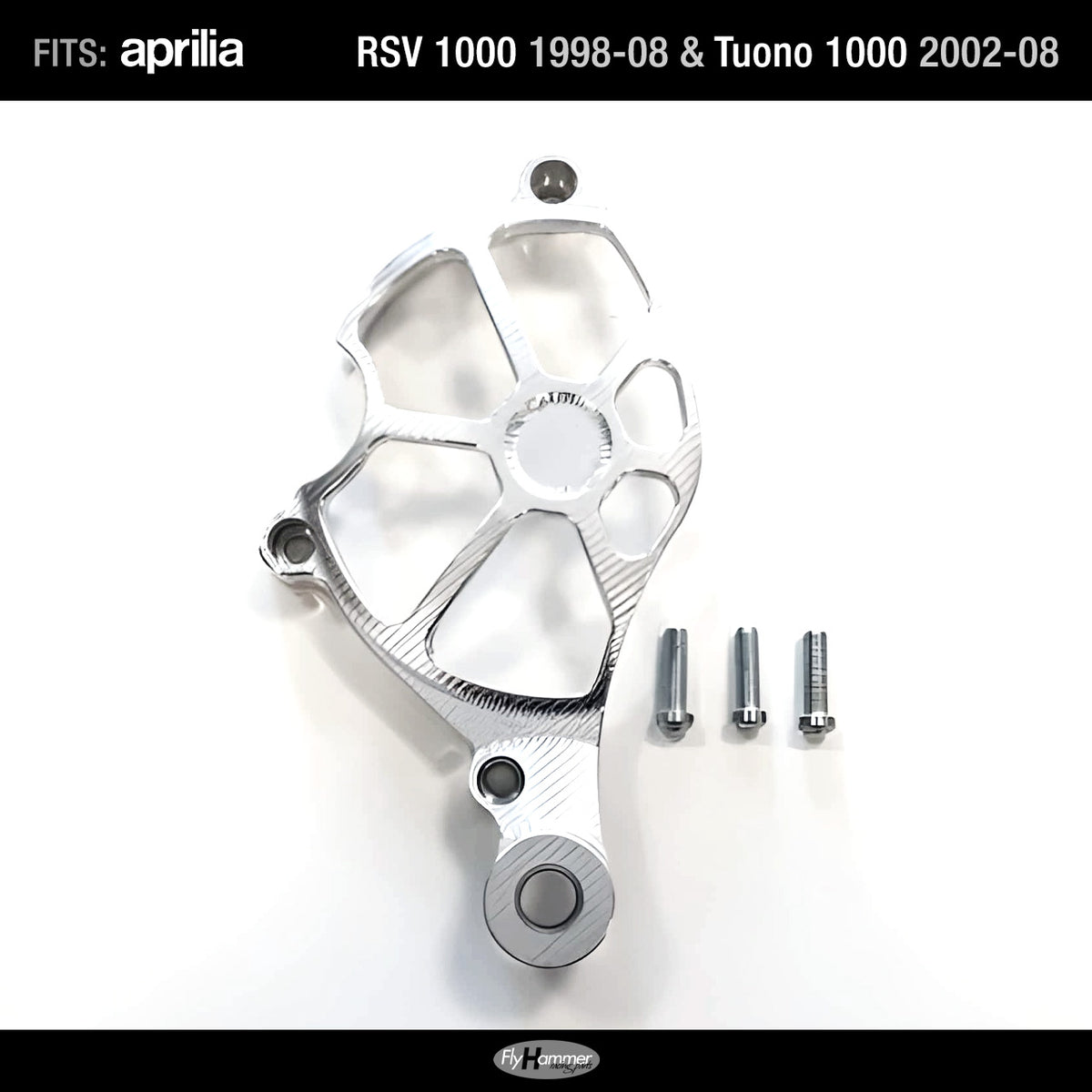 FlyHammer Sprocket Cover for Aprilia RS V Tuono V2 Silver